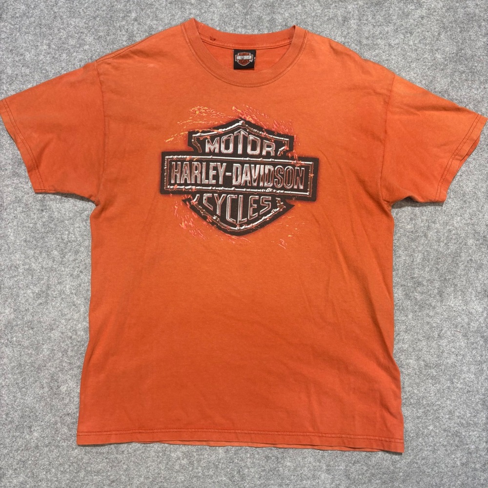 Harley-Davidson Indianapolis Southside T-Shirt Orange Hanes Beefy-T Mens XL